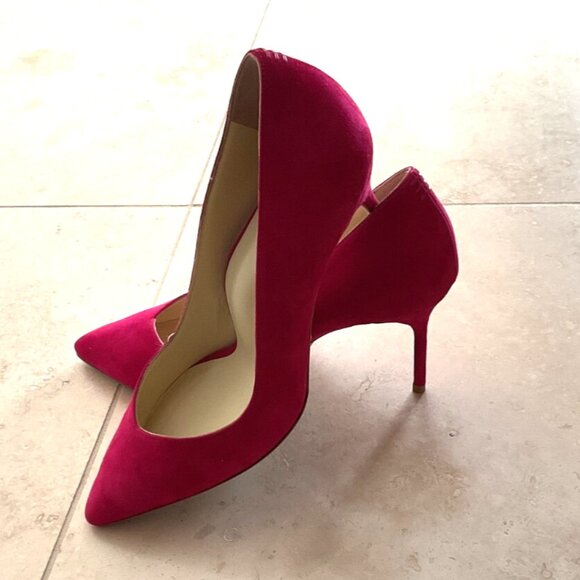 Sarah Flint Suede Perfect Pump 85 Pomegranate Pink - Picture 2 of 6